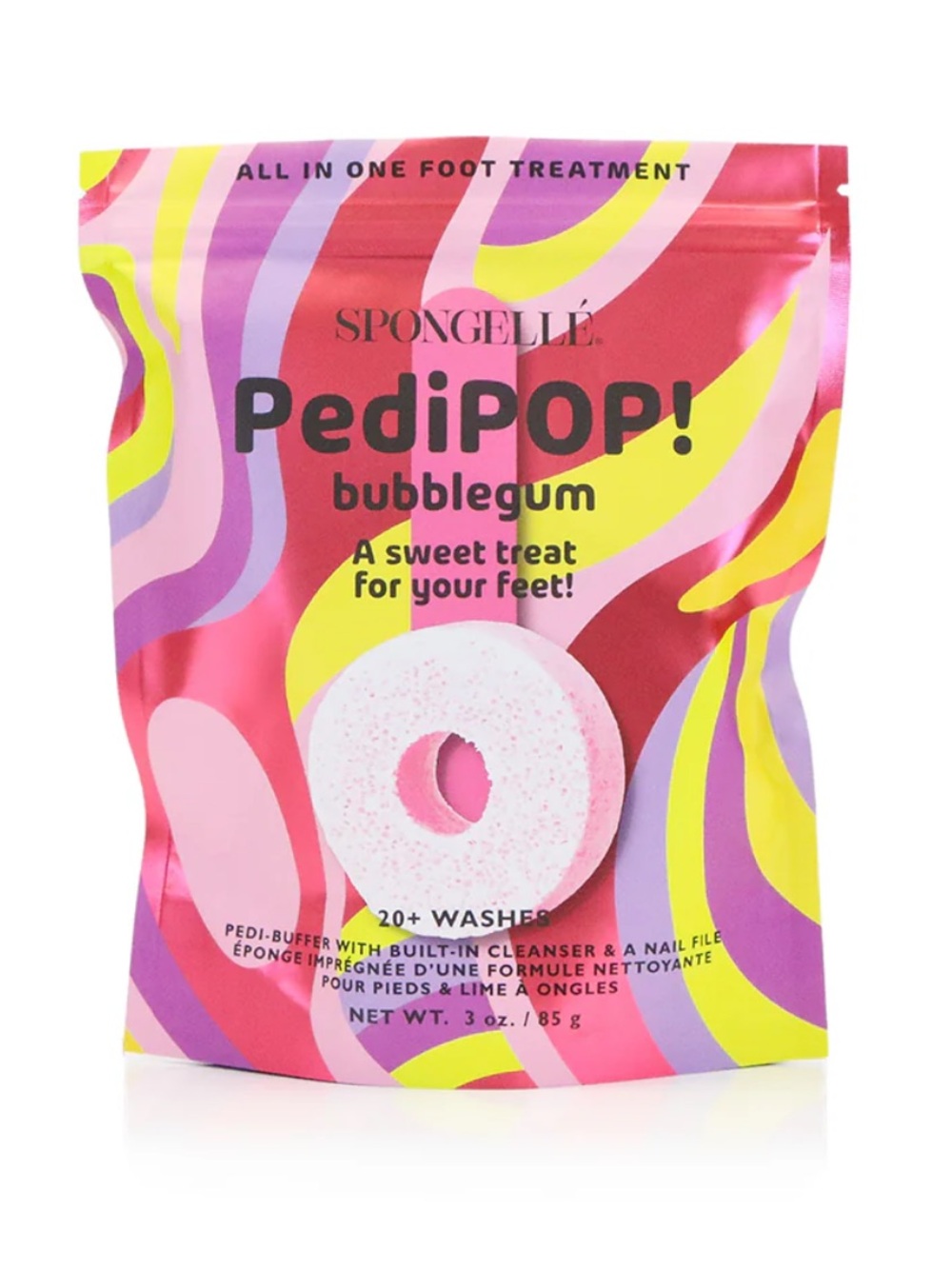 Spongelle Bubblegum PediPOP Pedi Buffer & Nail File* NEW SEALED PACKAGE